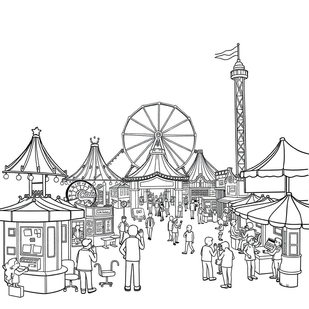 Theme Park coloring page