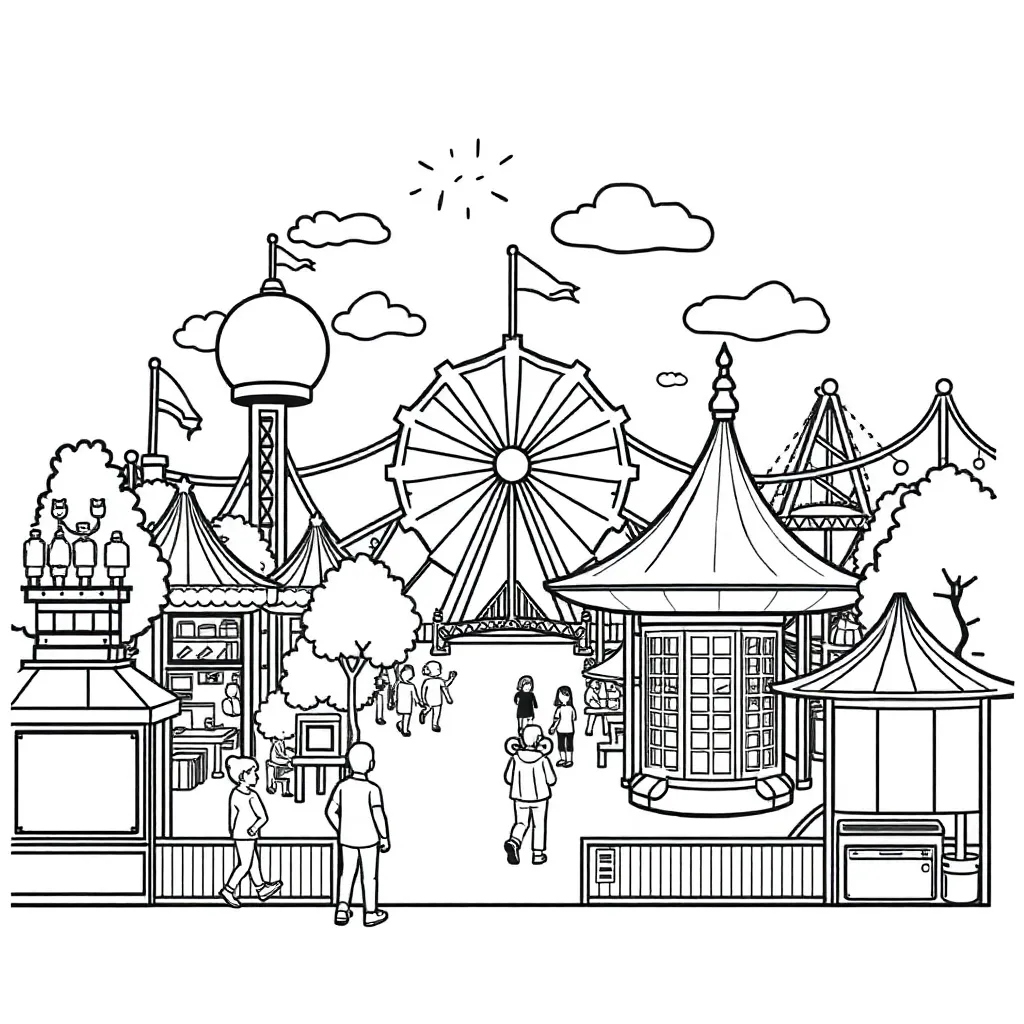 Theme Park coloring page