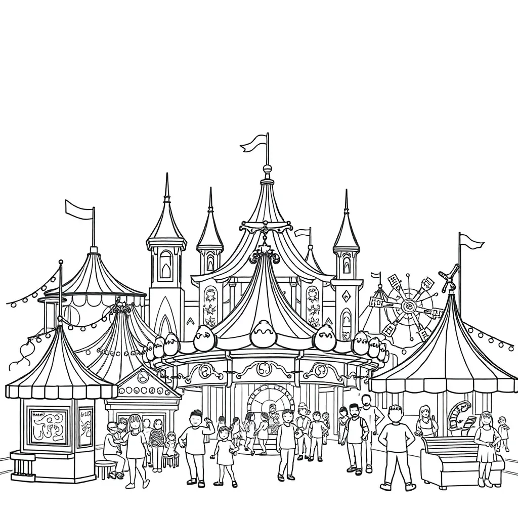 Theme Park coloring page
