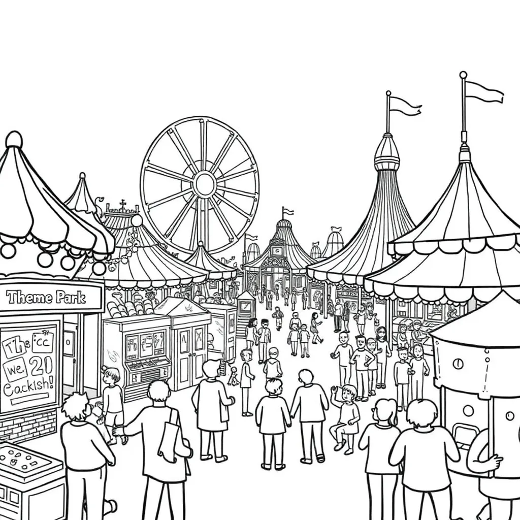 Theme Park coloring page