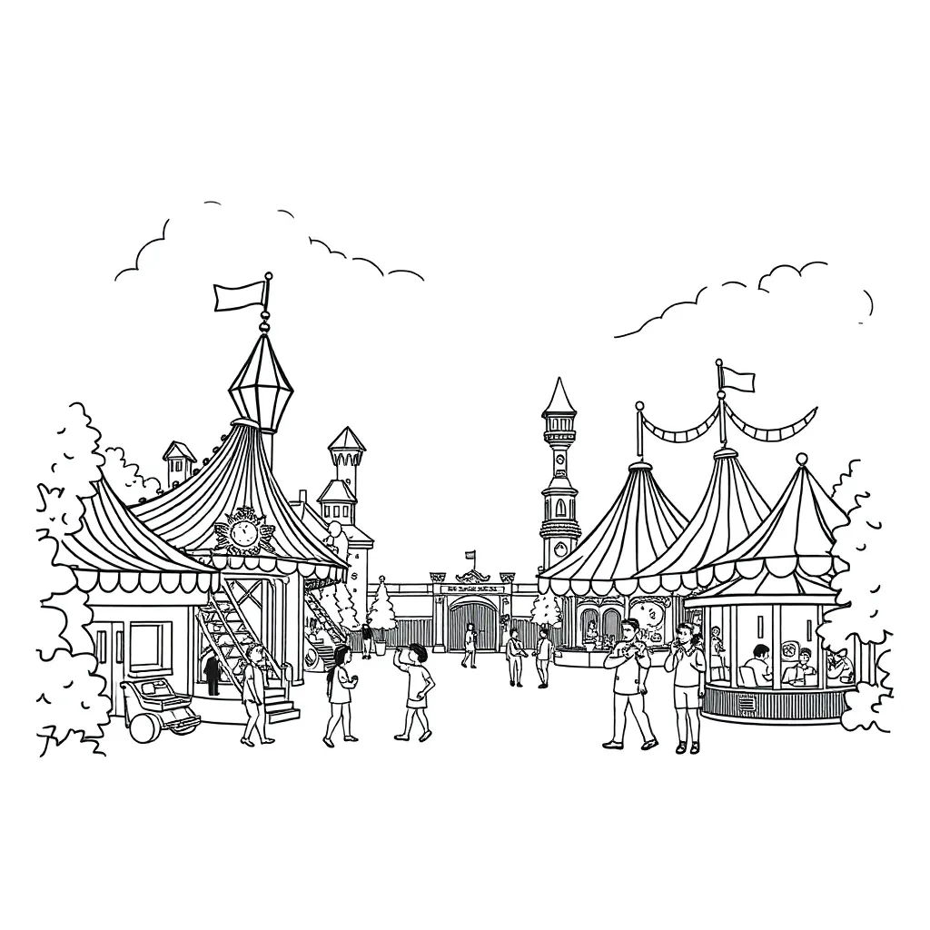 Theme Park coloring page