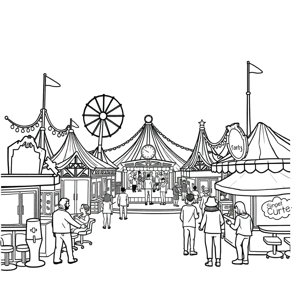 Theme Park coloring page