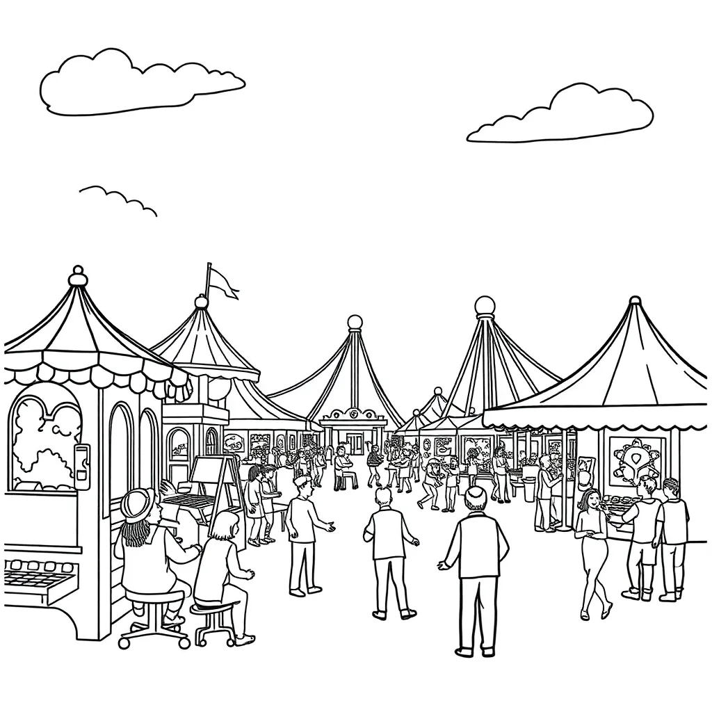 Theme Park coloring page