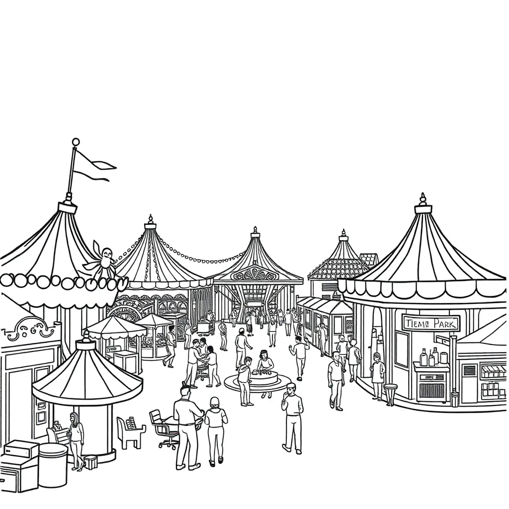 Theme Park coloring page