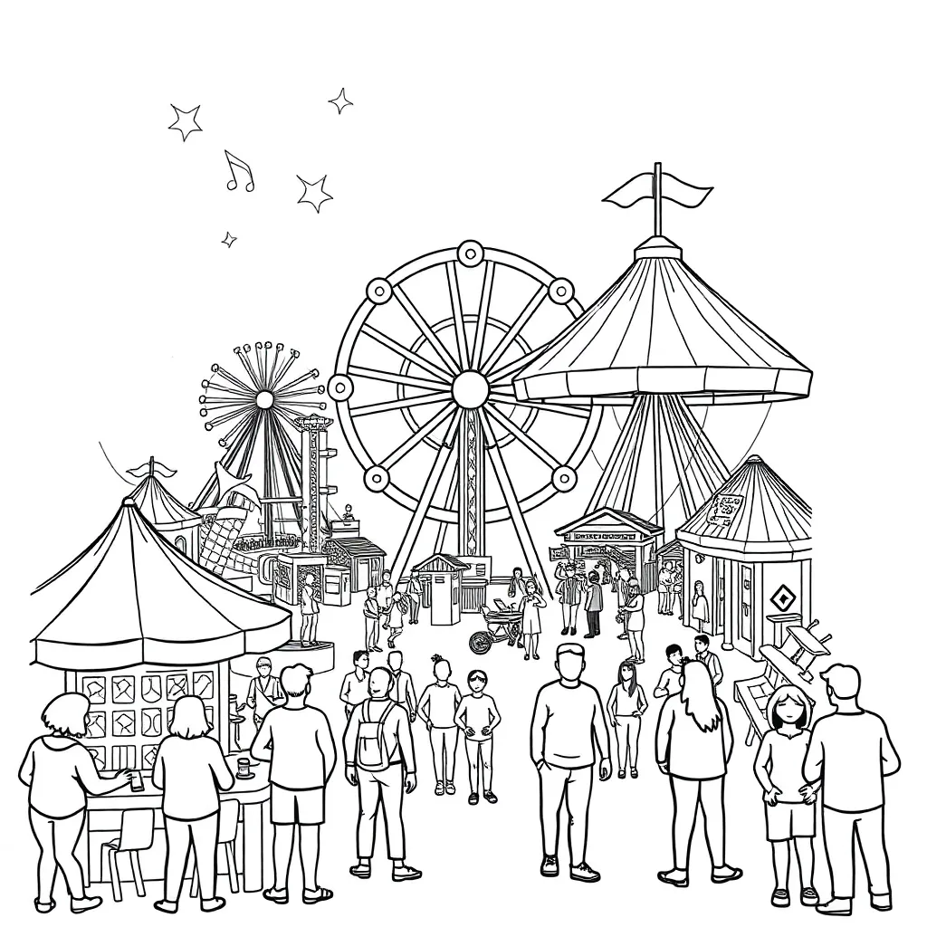 Theme Park coloring page