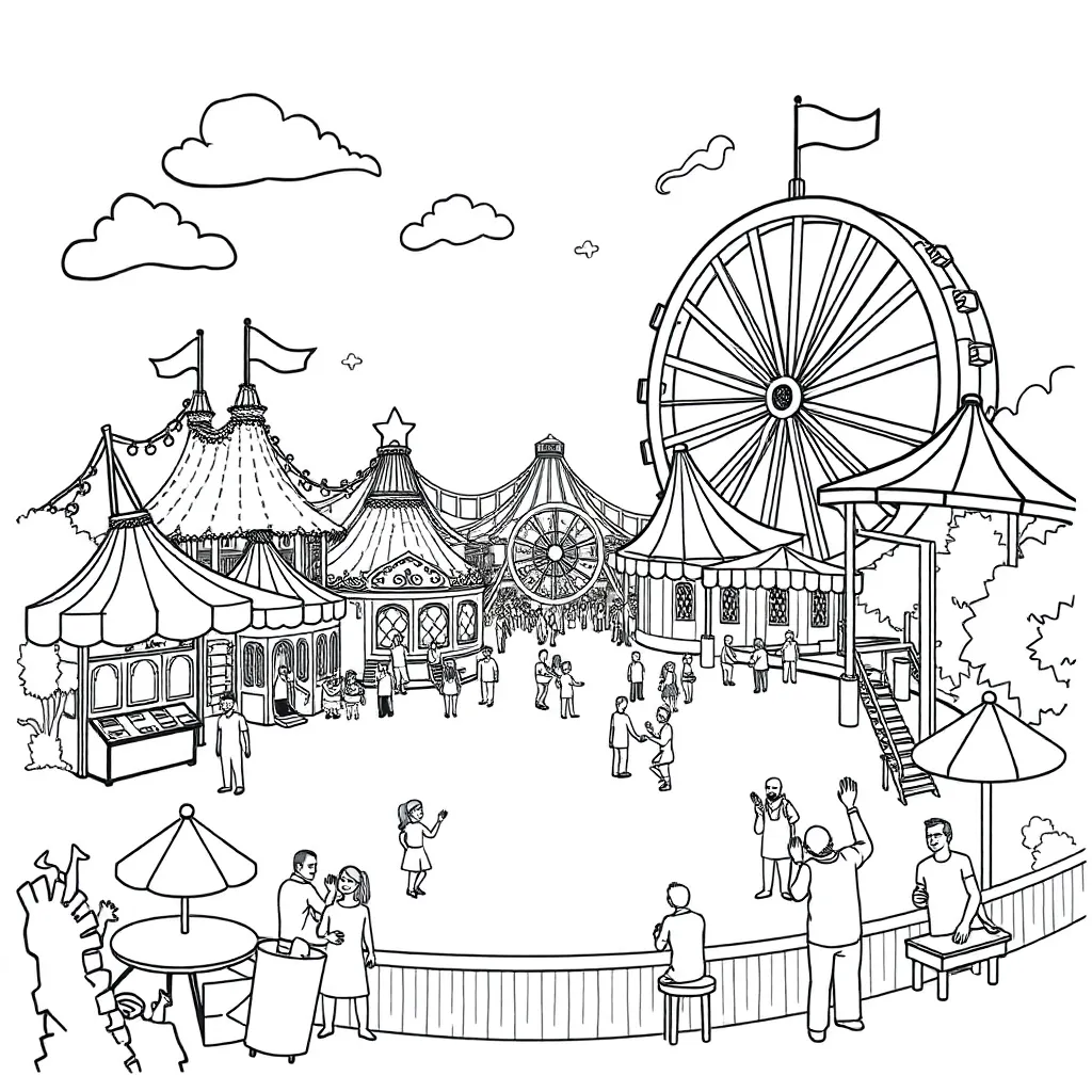 Theme Park coloring page