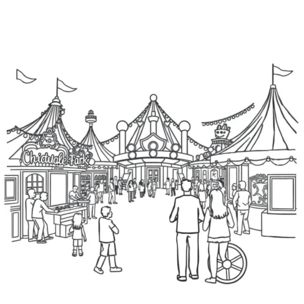 Theme Park coloring page