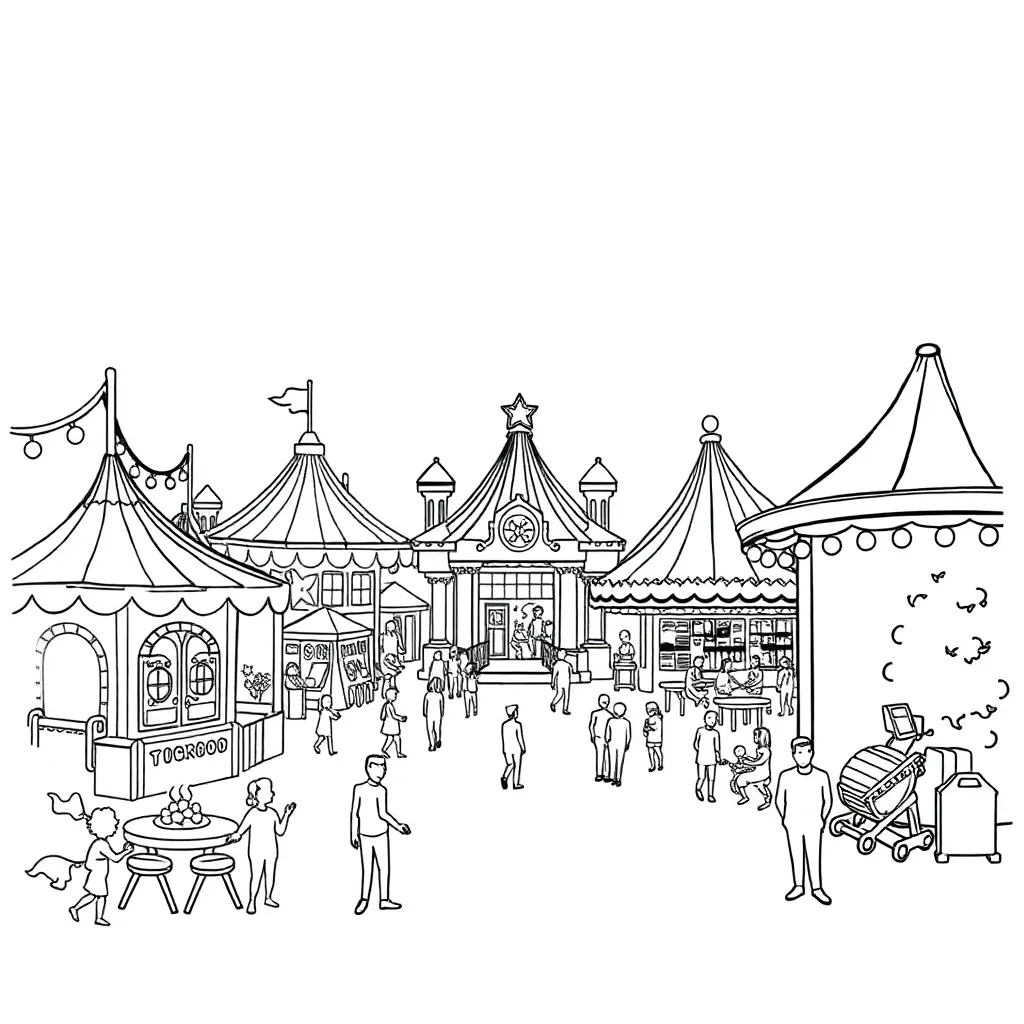 Theme Park coloring page