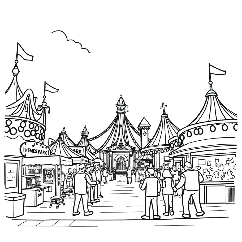 Theme Park coloring page