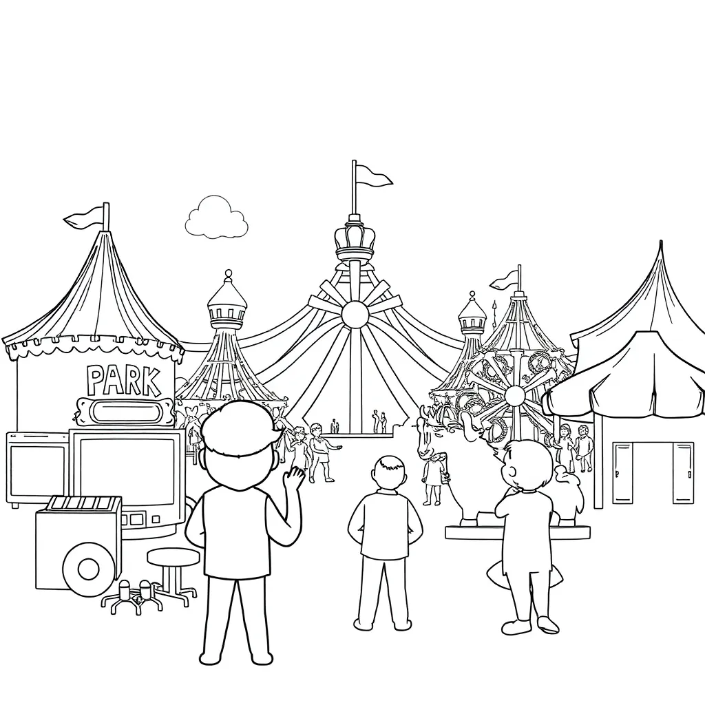 Theme Park coloring page