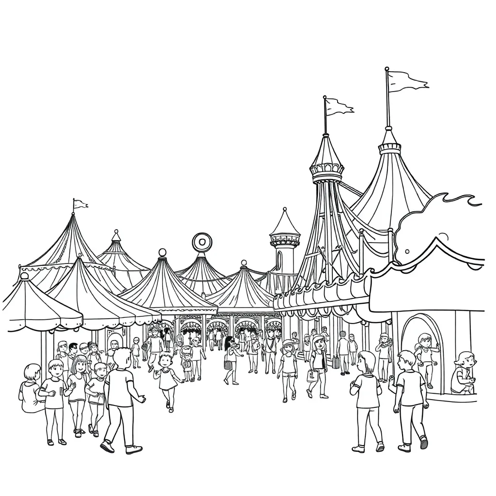 Theme Park coloring page