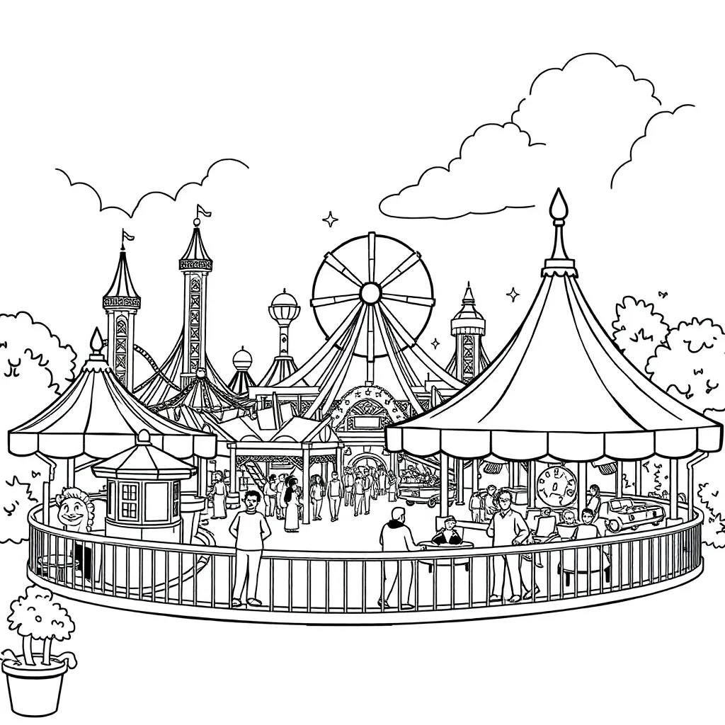 Theme Park coloring page