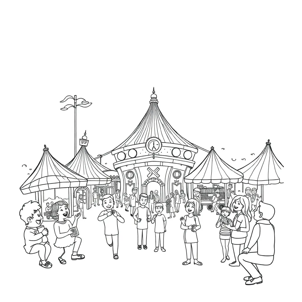 Theme Park coloring page