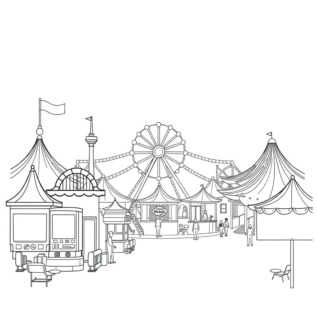 Theme Park coloring page