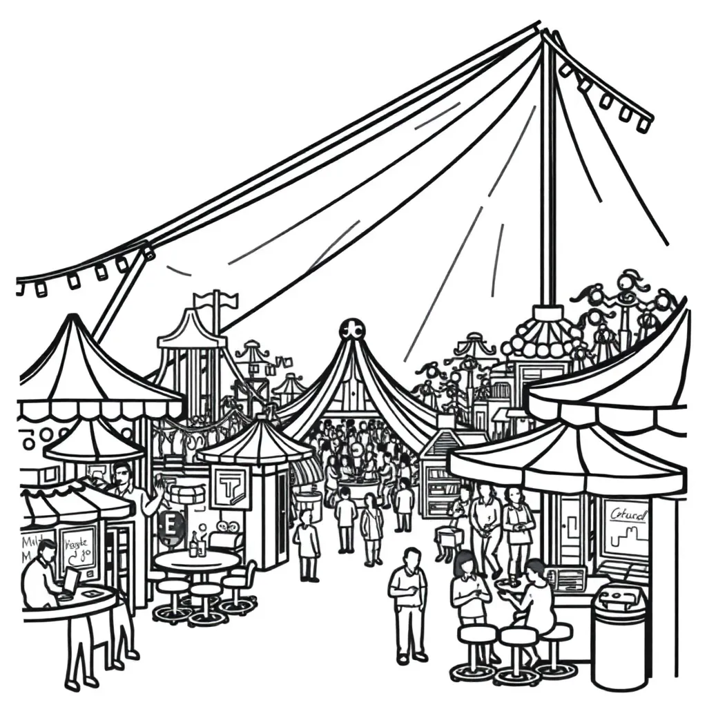 Theme Park coloring page