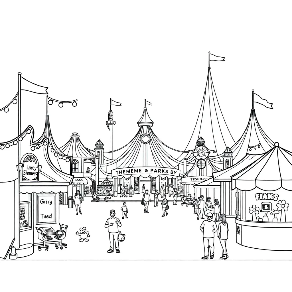 Theme Park coloring page