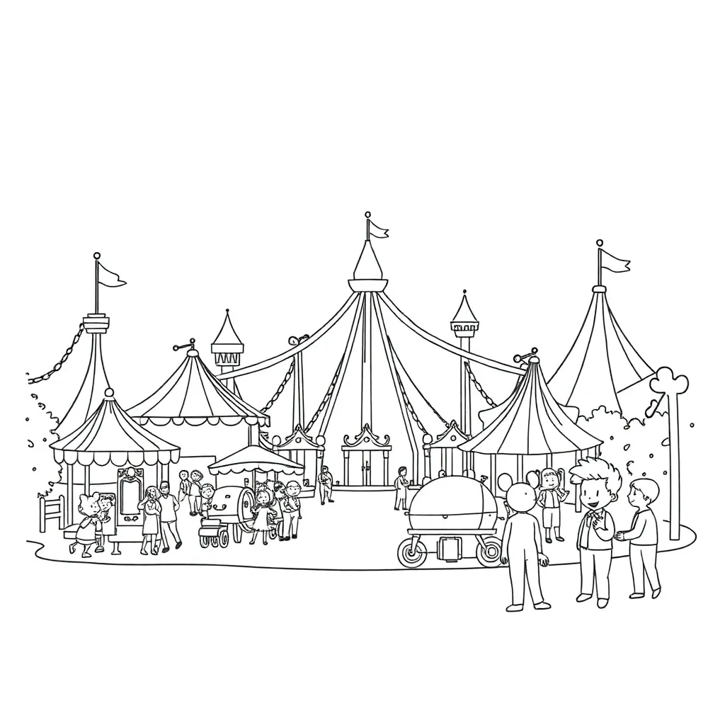 Theme Park coloring page