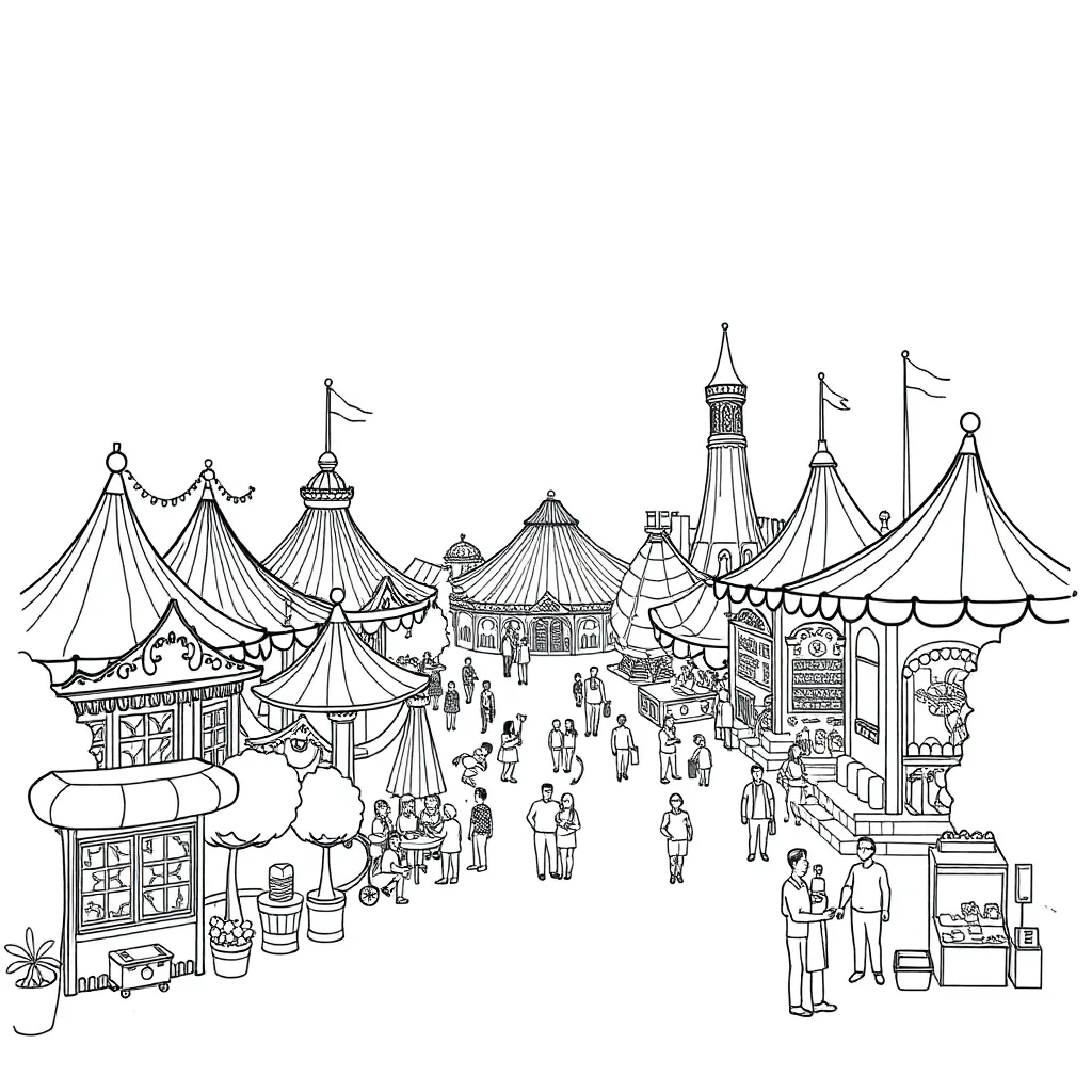 Theme Park coloring page