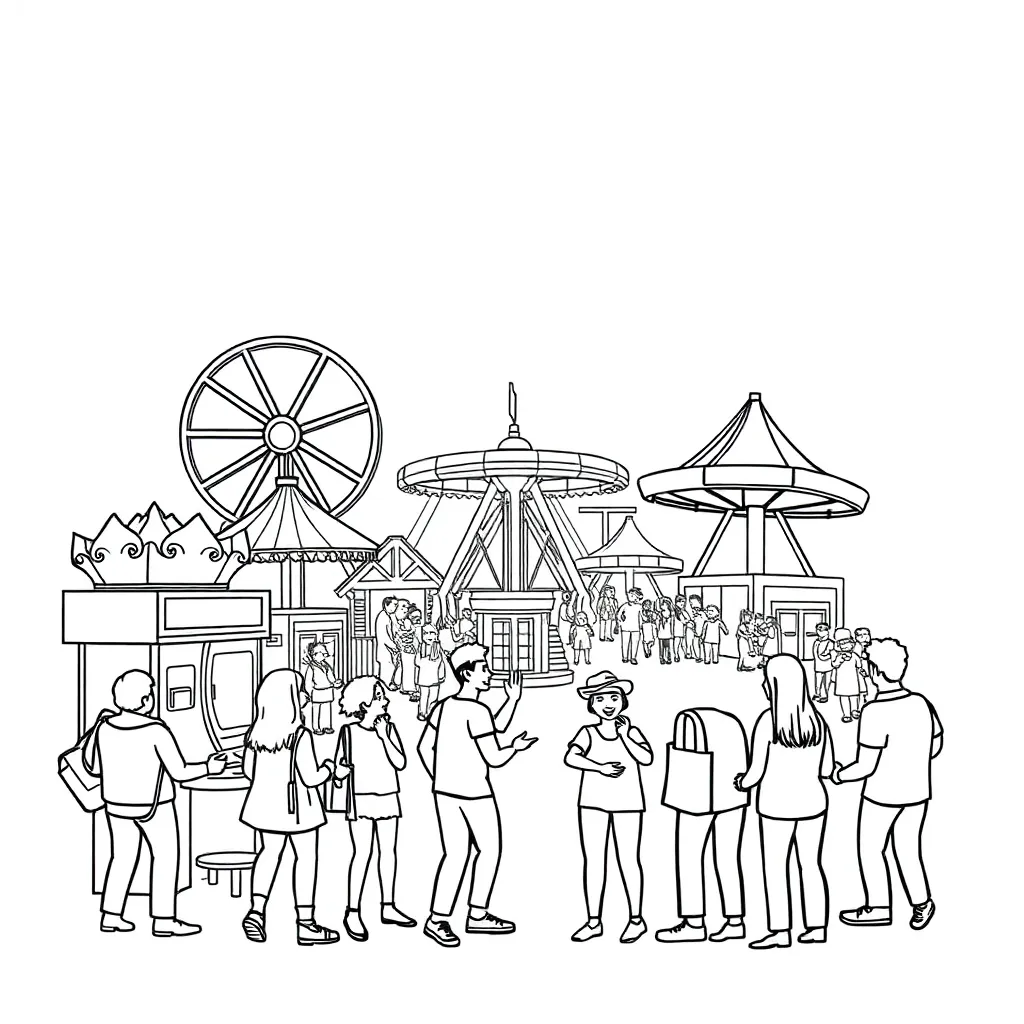 Theme Park coloring page