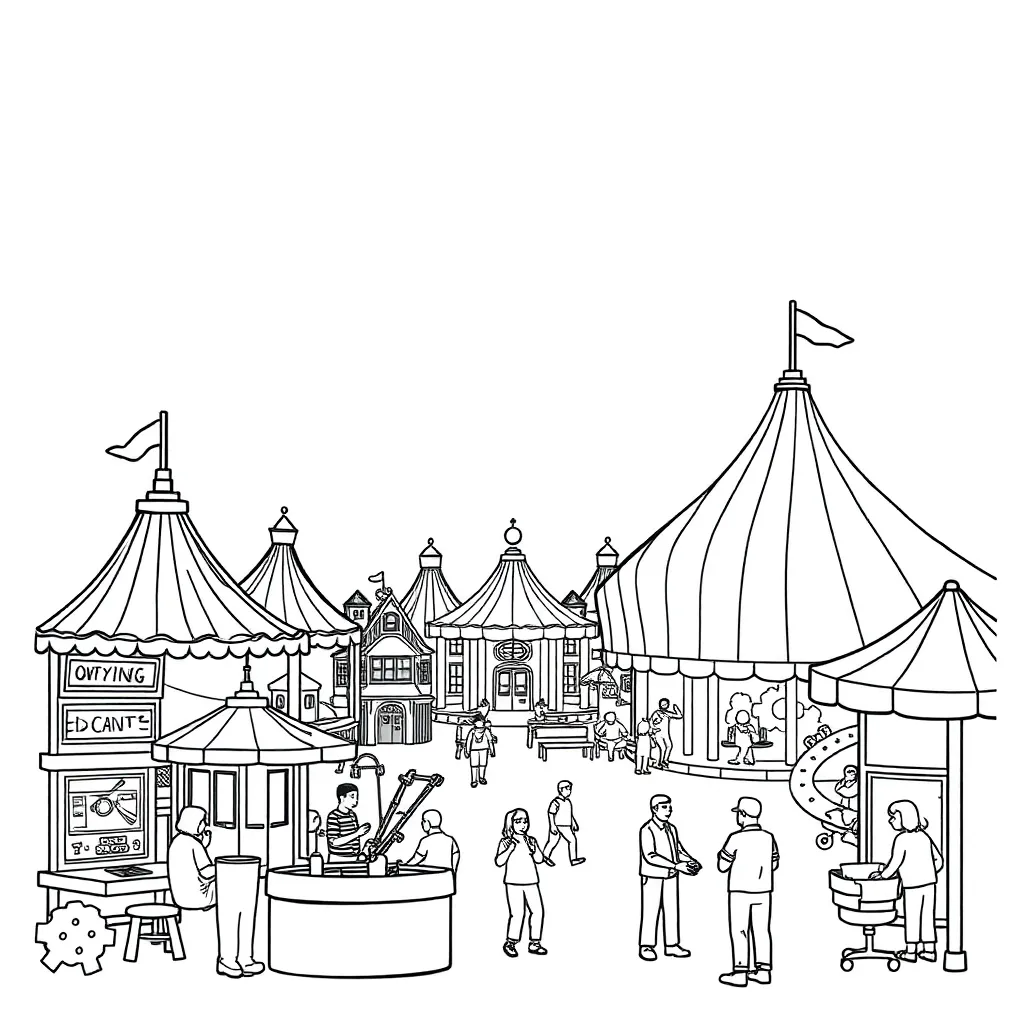 Theme Park coloring page
