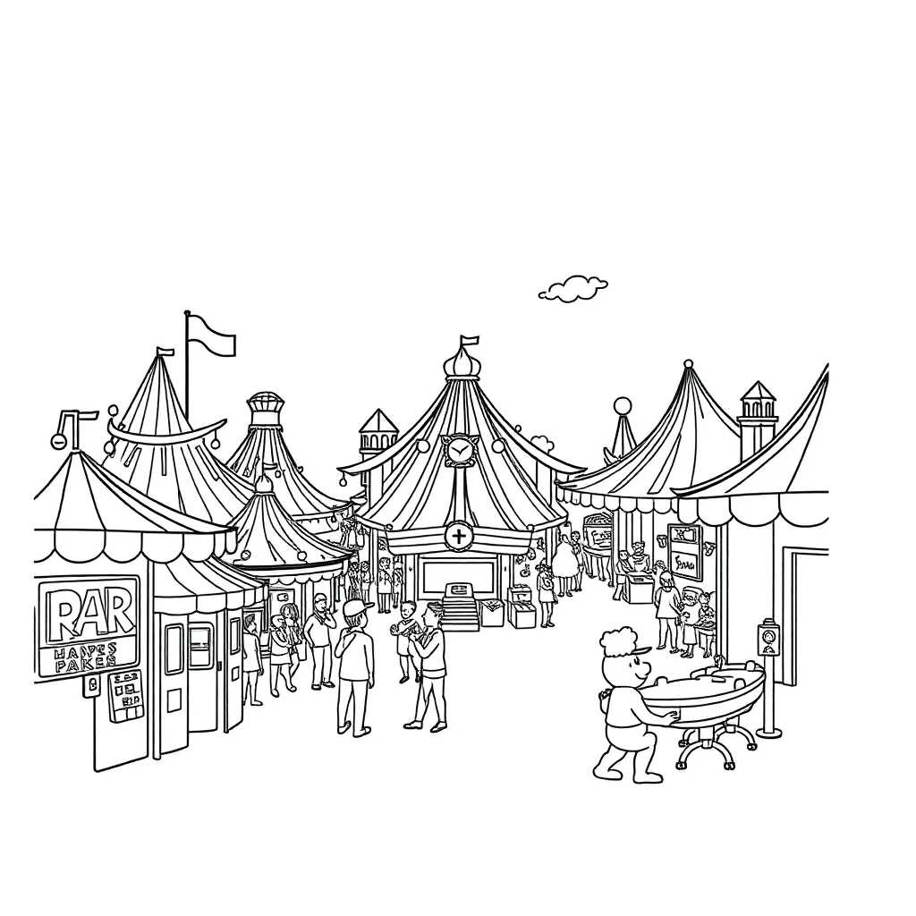 Theme Park coloring page