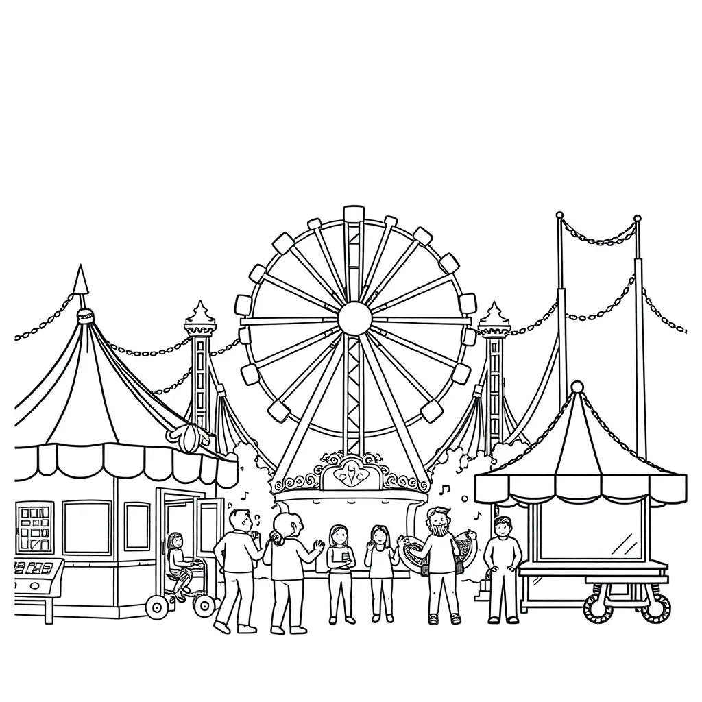 Theme Park coloring page