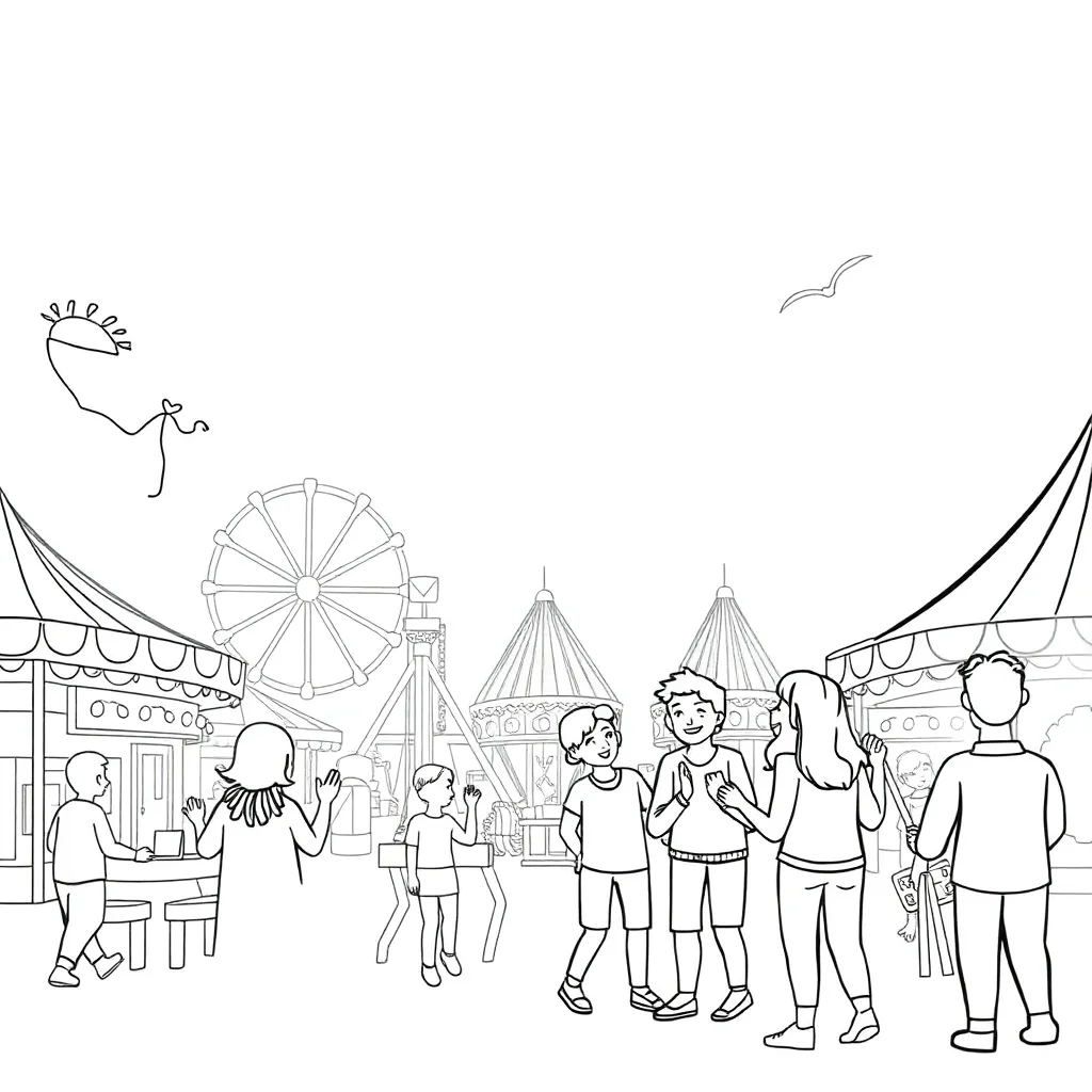 Theme Park coloring page