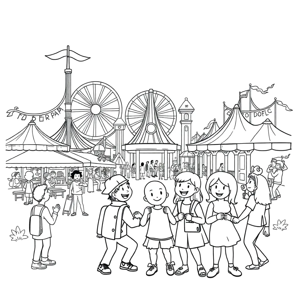 Theme Park coloring page