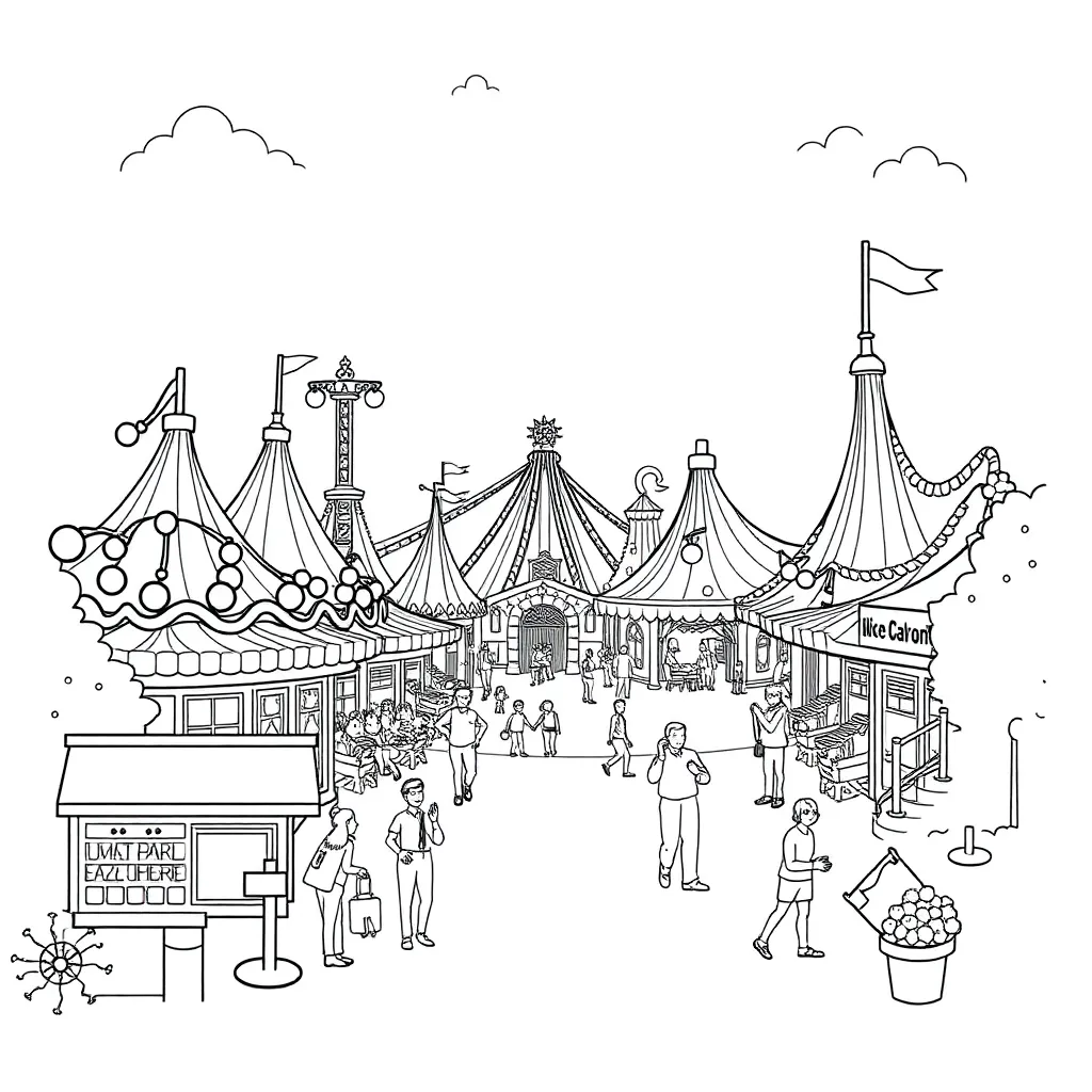 Theme Park coloring page