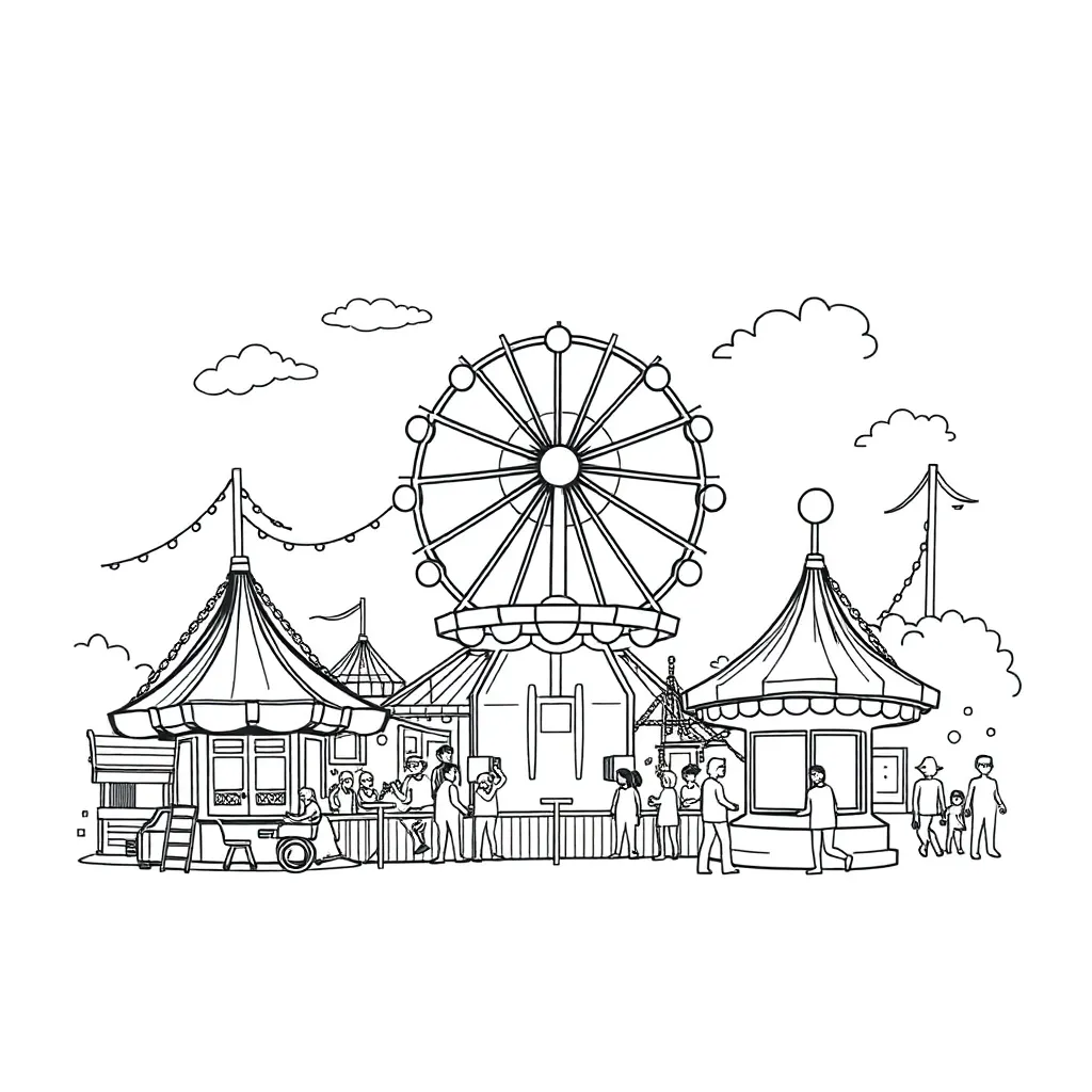 Theme Park coloring page