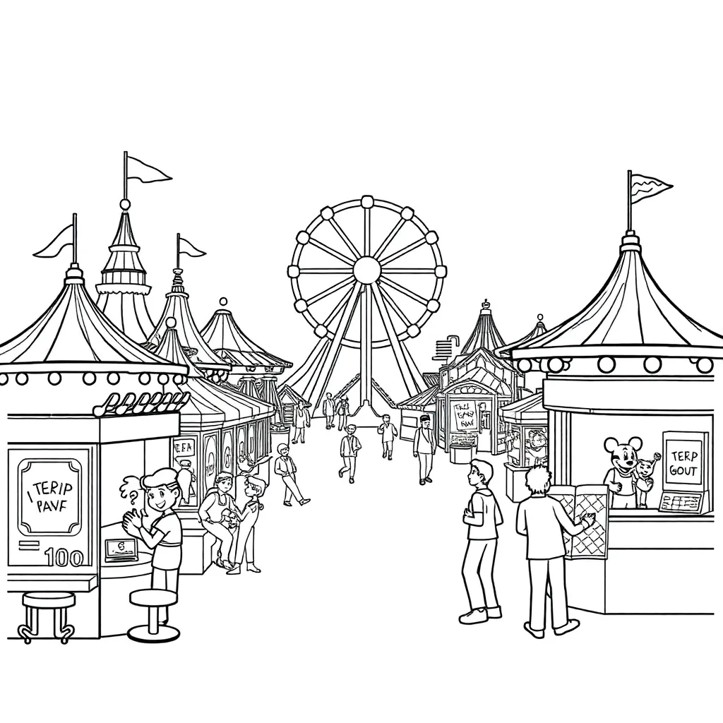 Theme Park coloring page
