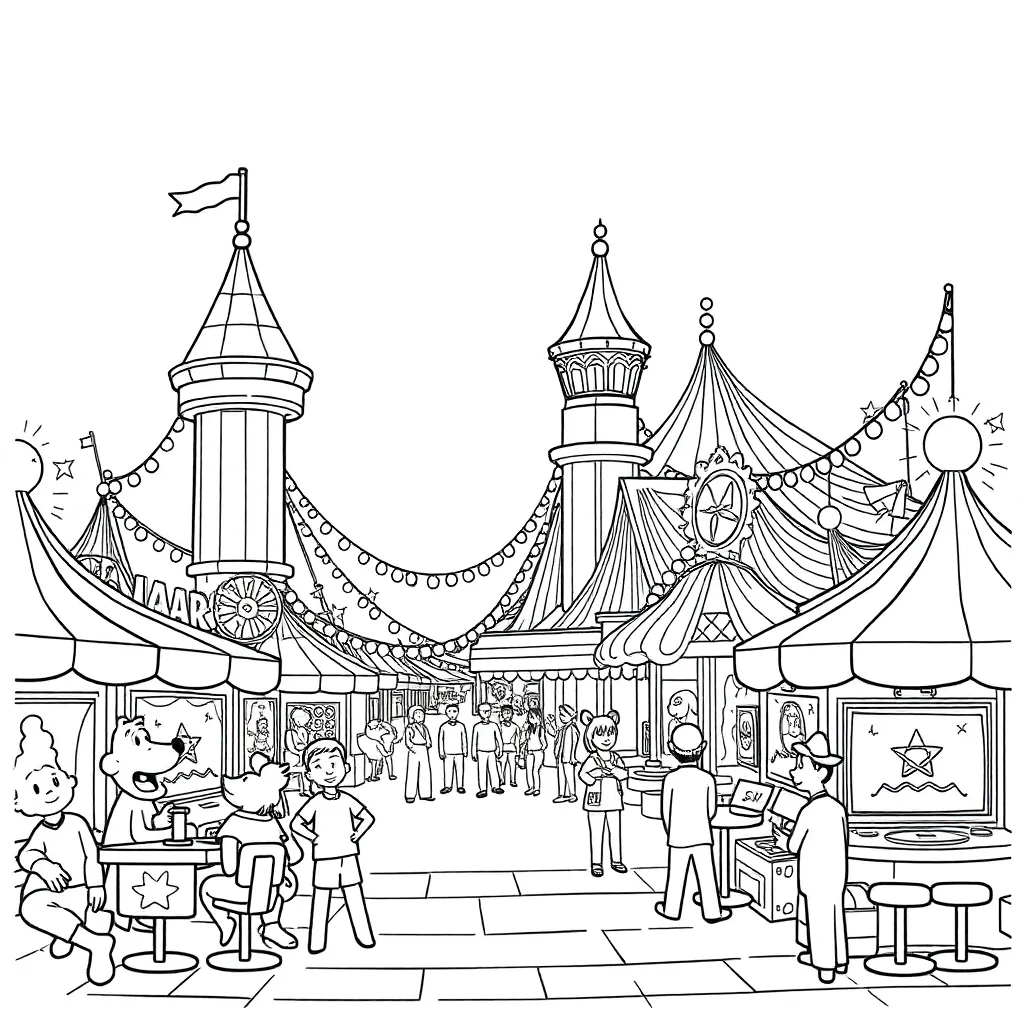 Theme Park coloring page