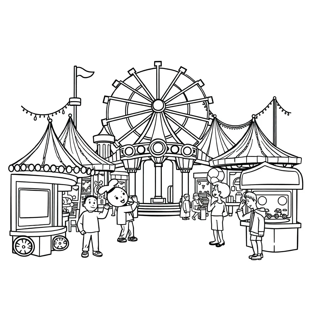 Theme Park coloring page