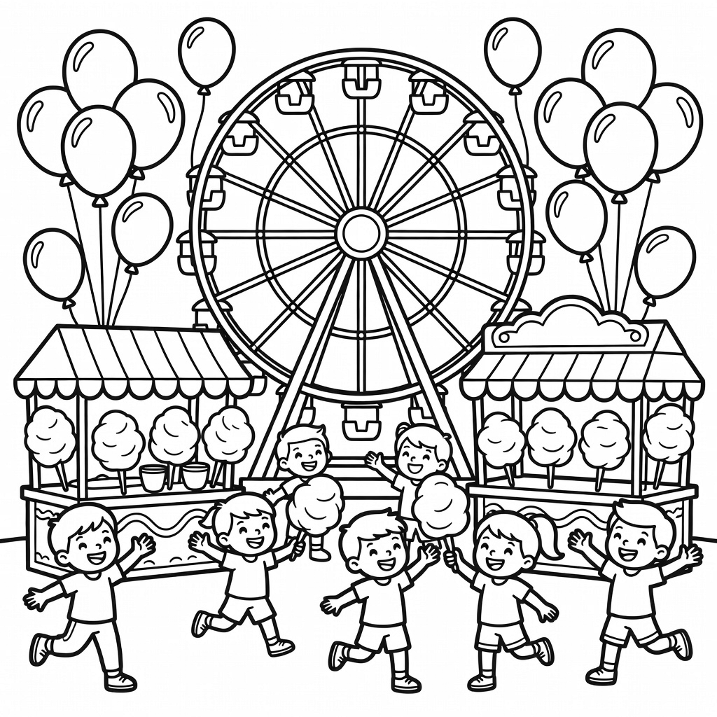 Theme Park coloring page