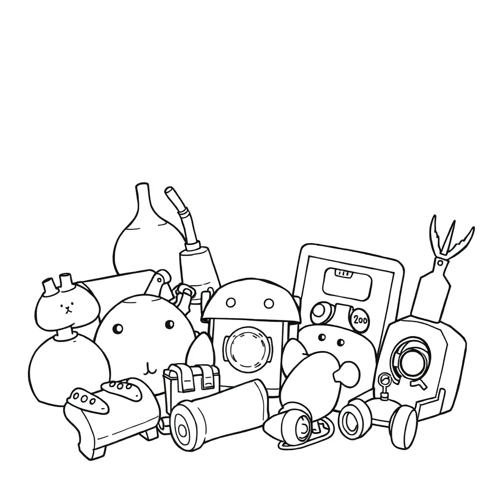 Toys coloring page