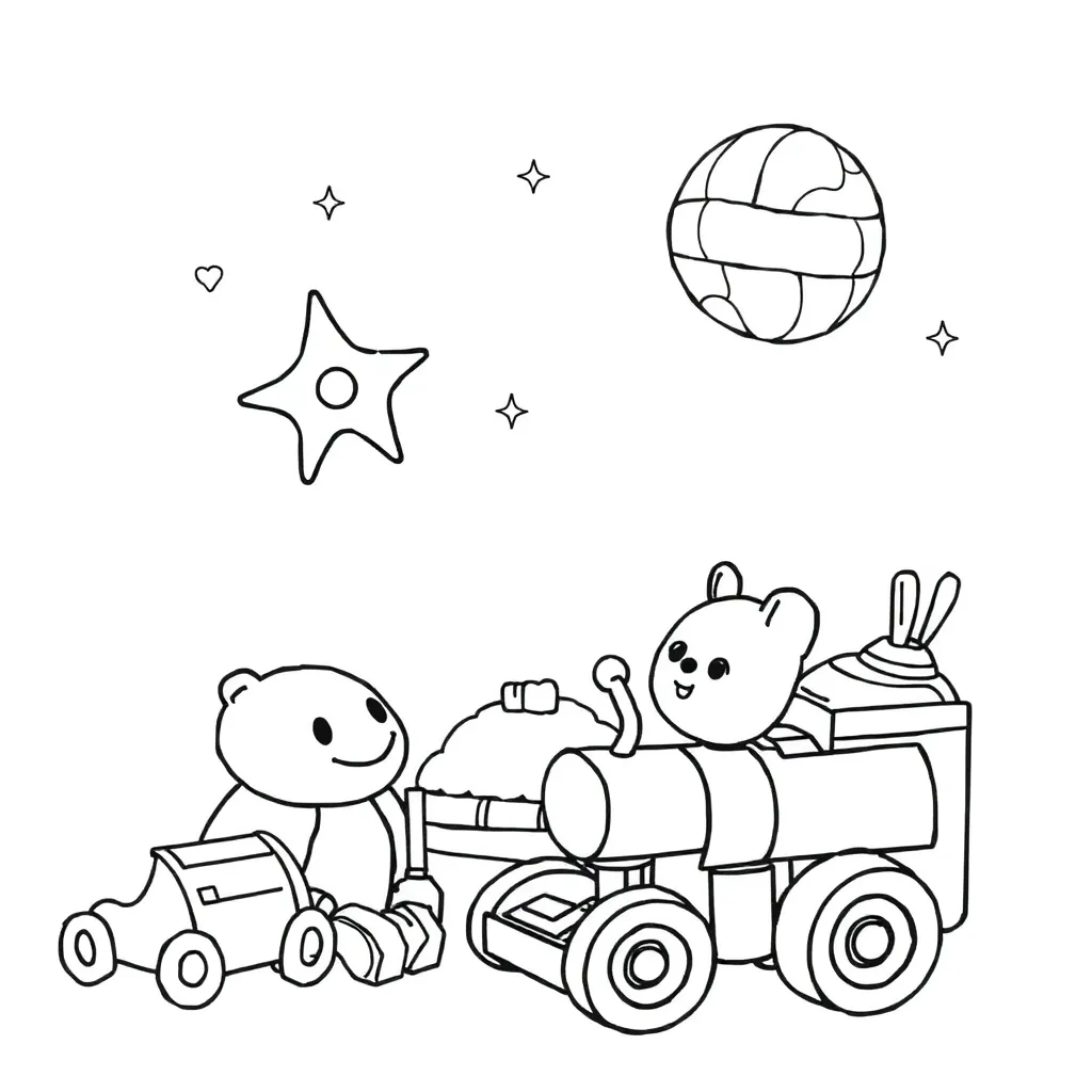 Toys coloring page