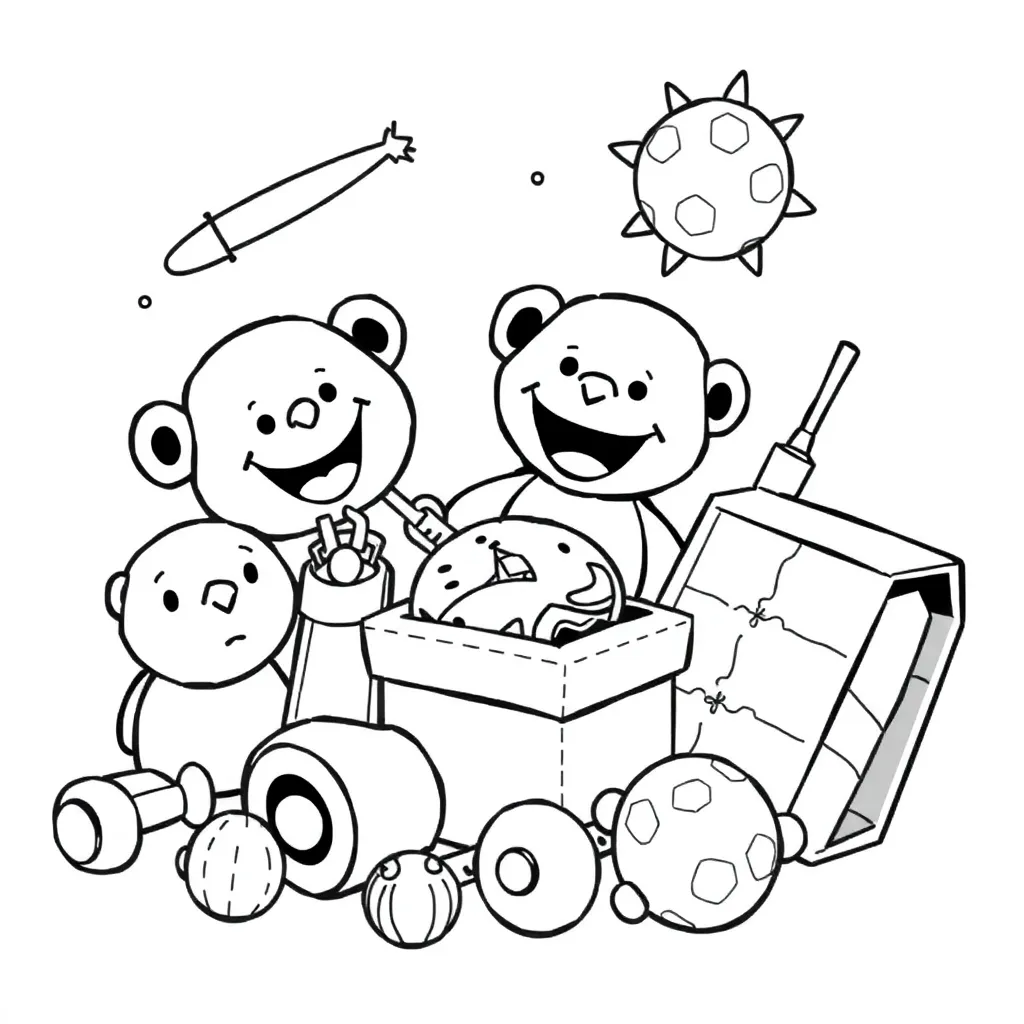 Toys coloring page
