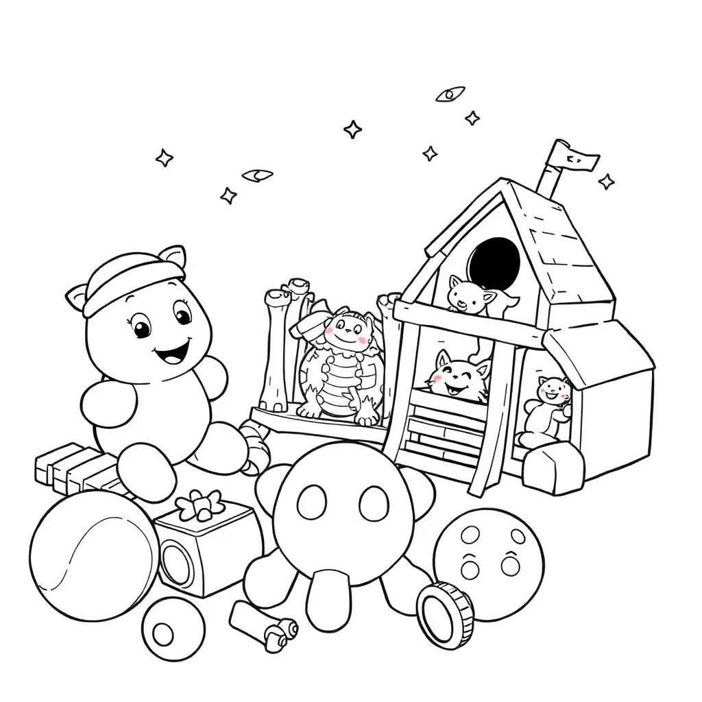 Toys coloring page