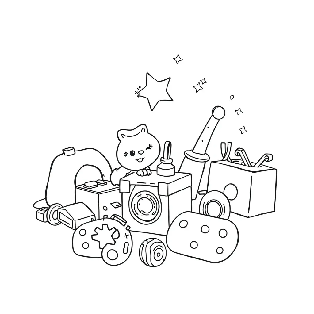 Toys coloring page