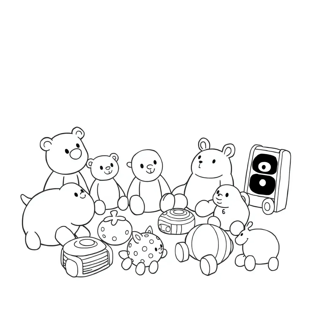 Toys coloring page