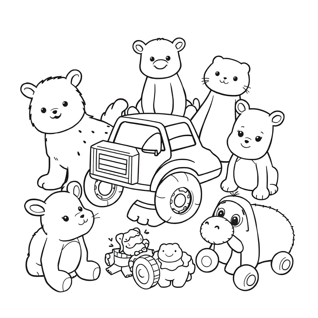 Toys coloring page