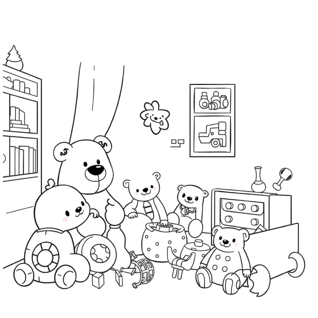 Toys coloring page