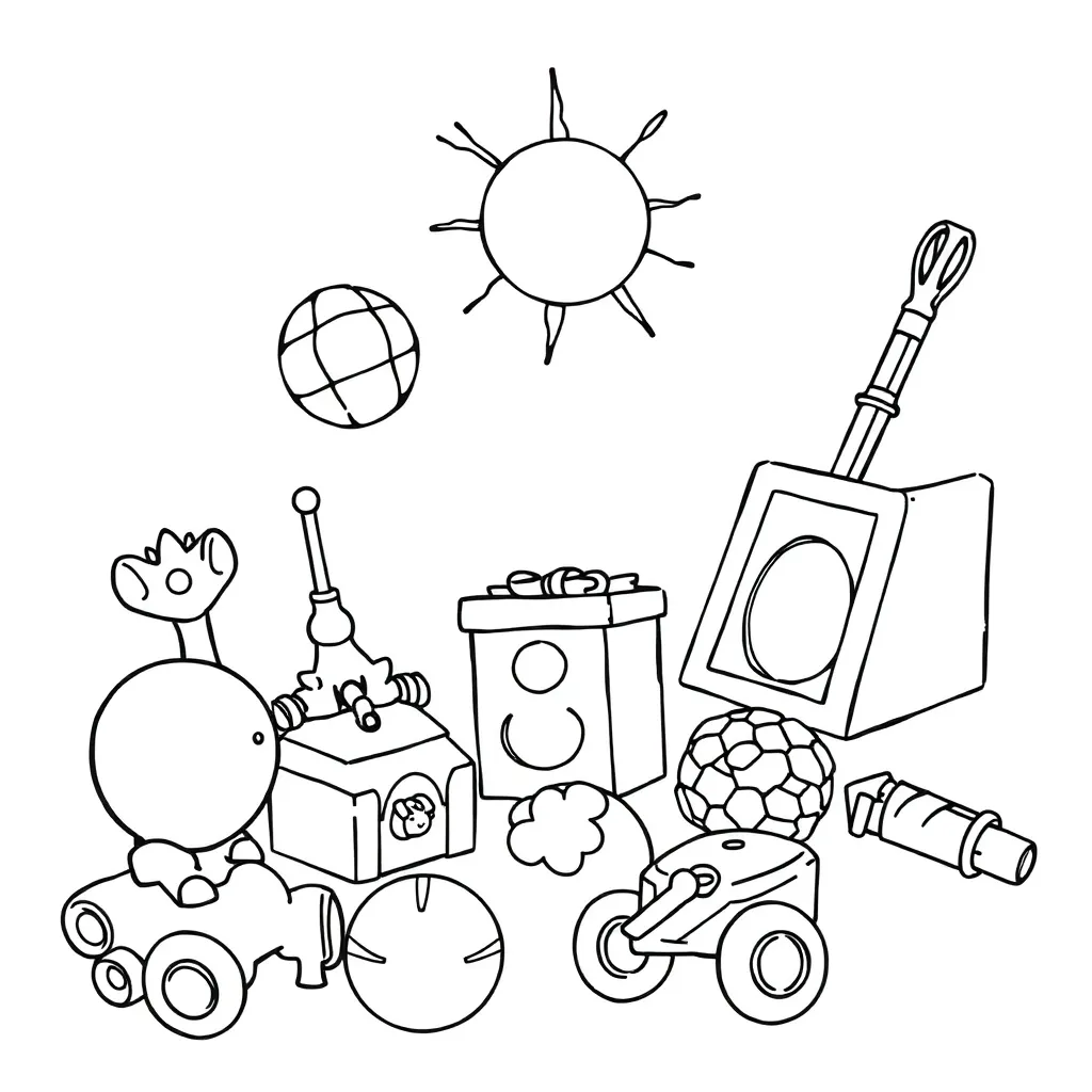 Toys coloring page