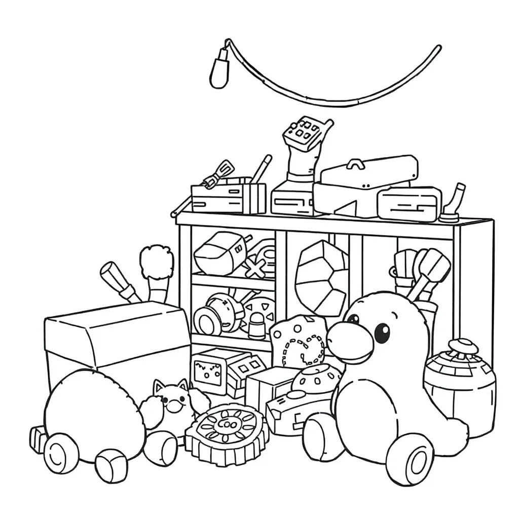 Toys coloring page