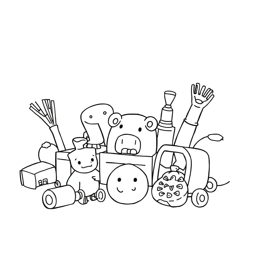 Toys coloring page