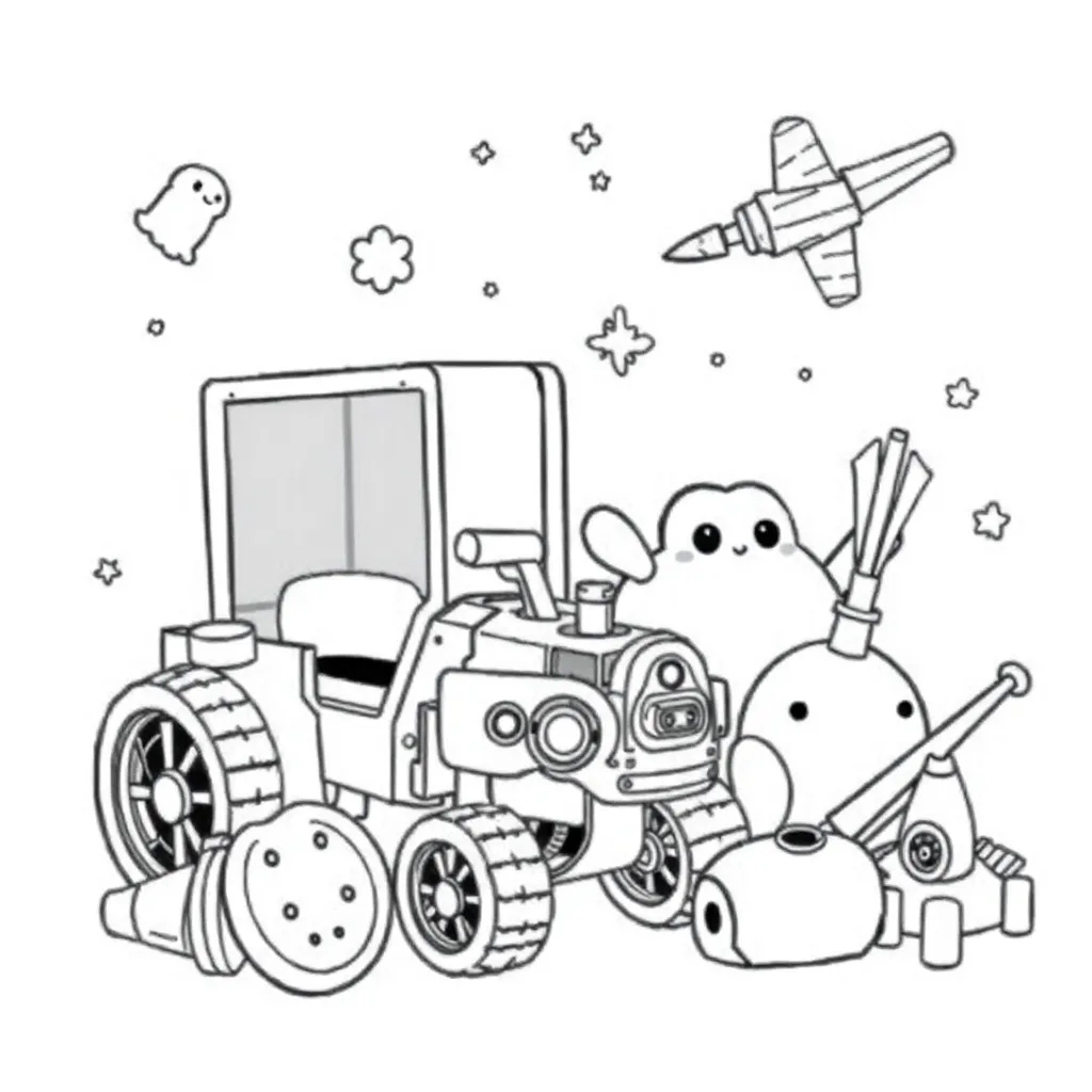 Toys coloring page