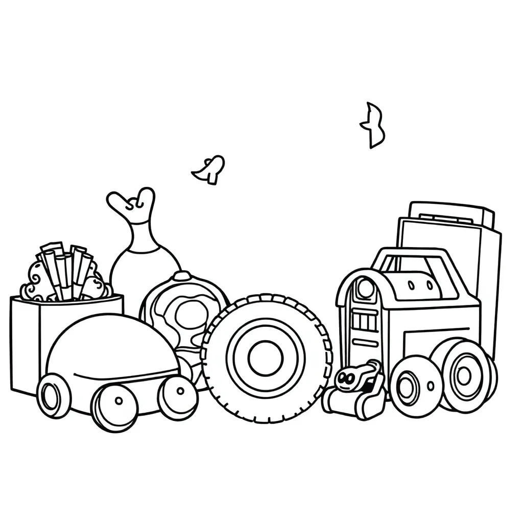 Toys coloring page