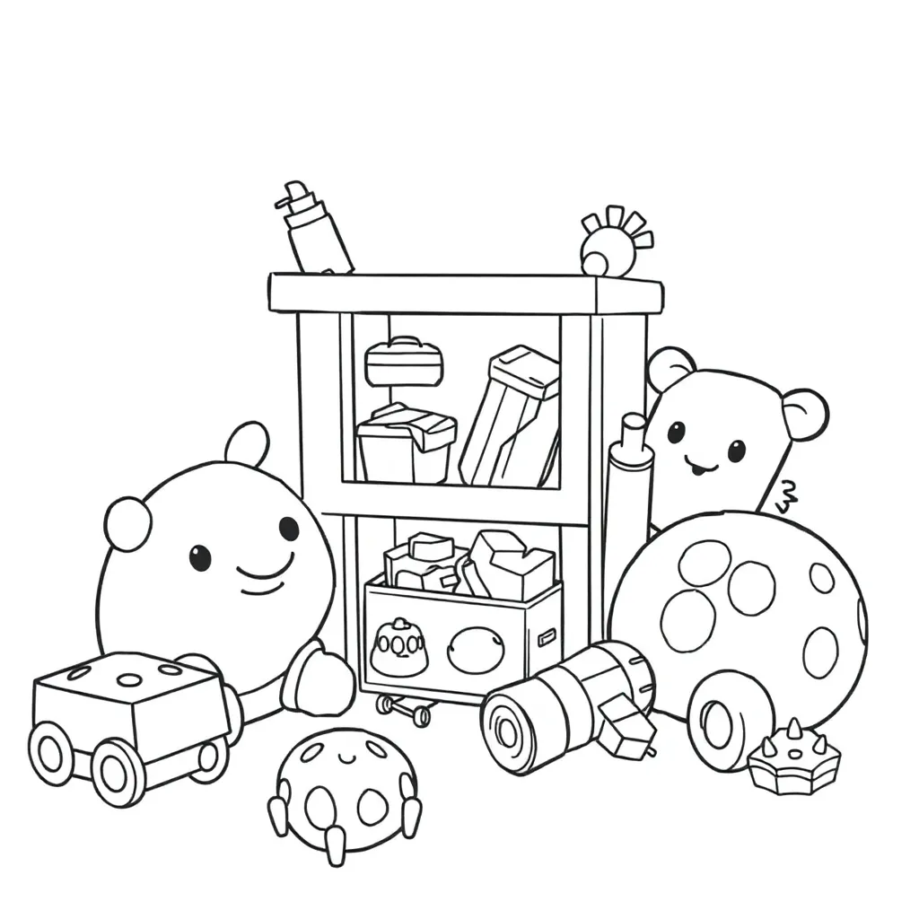 Toys coloring page
