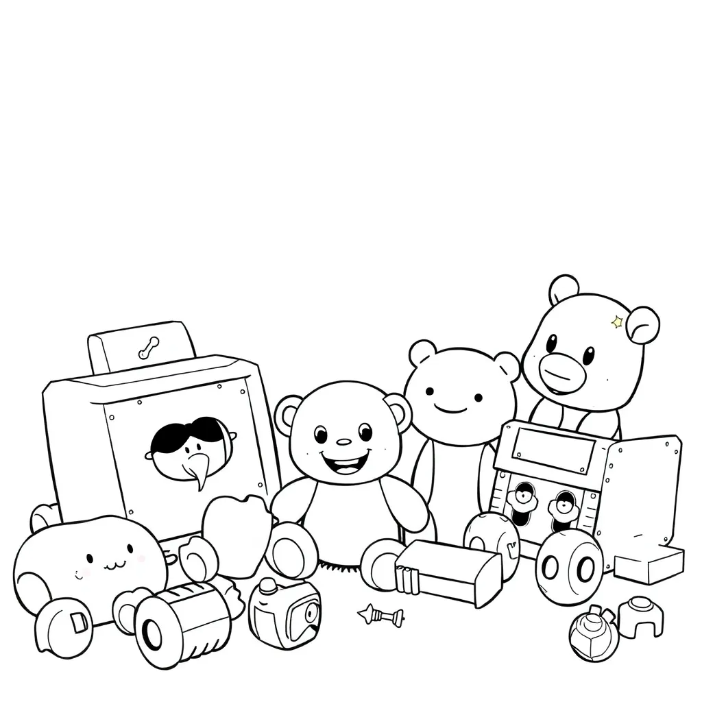 Toys coloring page