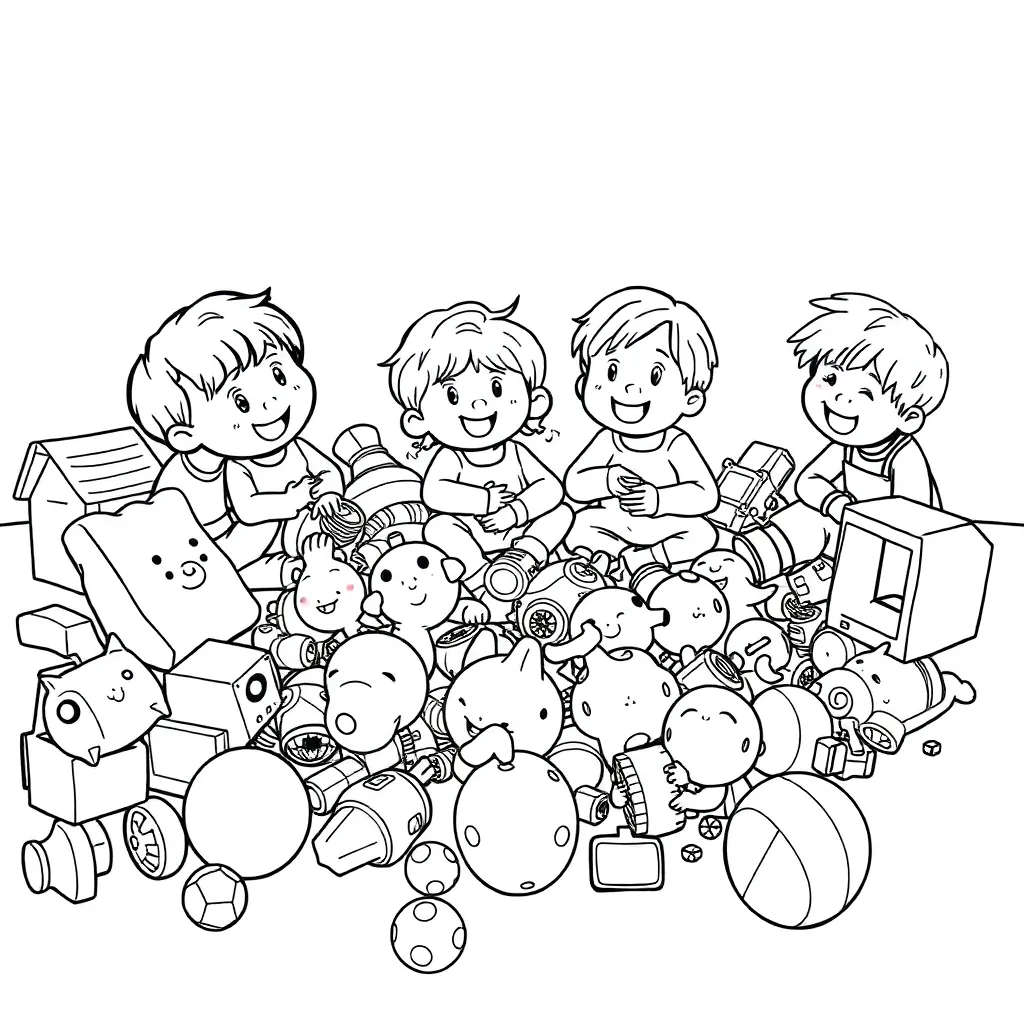 Toys coloring page